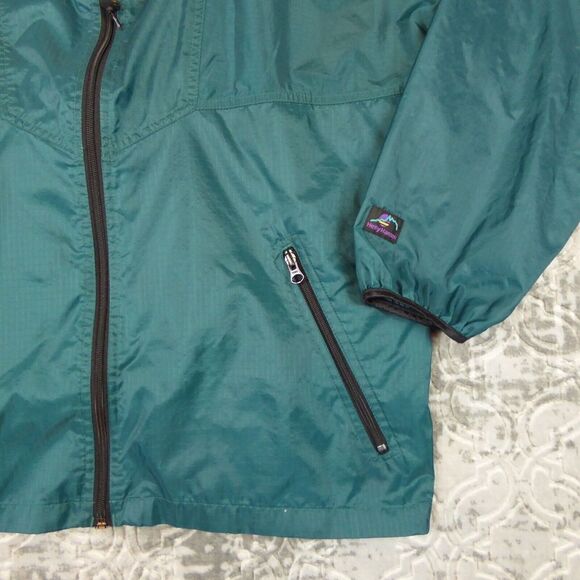 Helly Hansen Jacket Mens Large Green Rip Stop Hooded Rain Jacket Long Sleeve Zip - Picture 6 of 11